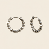 Silver Circular Bubble Hoops