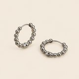 Silver Circular Bubble Hoops