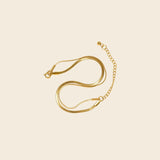 Layered Herringbone & Smooth Bracelet