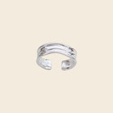 Sterling Silver Wave Crest Band