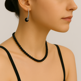 Arc Black Drop Earrings