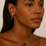 Sterling Silver Long Bow Earrings