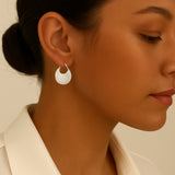Sterling Silver Radiant Shell Hoops
