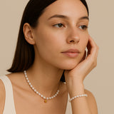 Gold Drop Pearl Bracelet