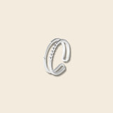Silver layered dotted Ring