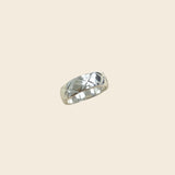 Thin Quilted Silver Ring