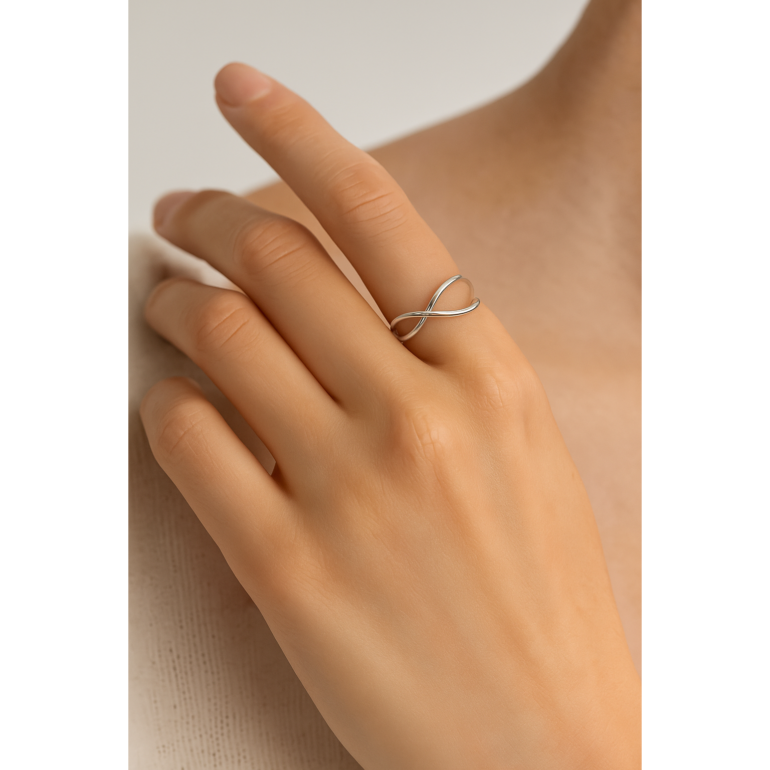 silver-tone Silver Criss-Cross Ring - alternate view 2