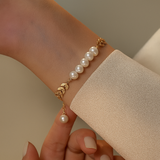 Pearl & Leaf Bracelet