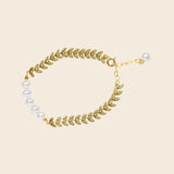 Pearl & Leaf Bracelet