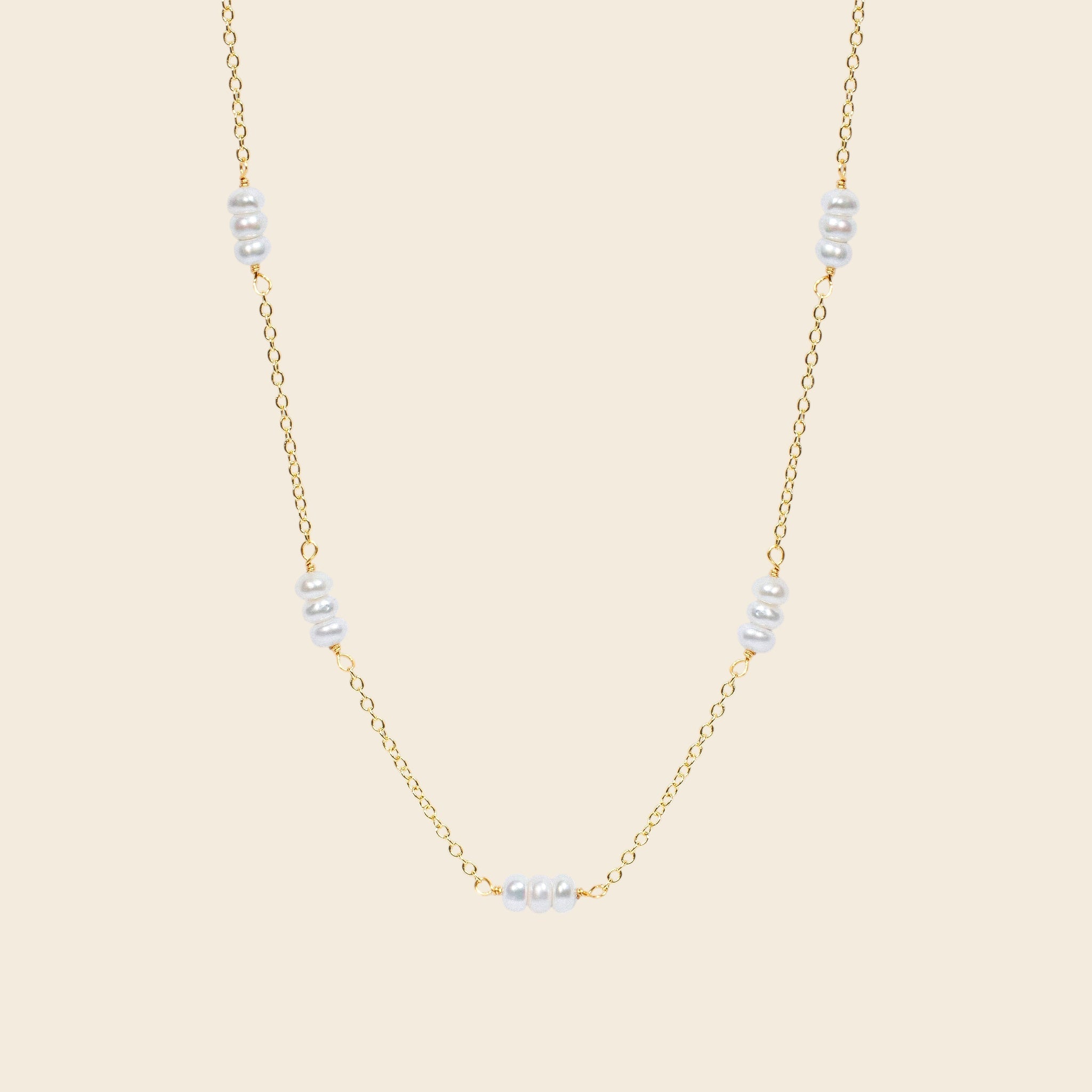Trio-Pearl Smiling Necklace