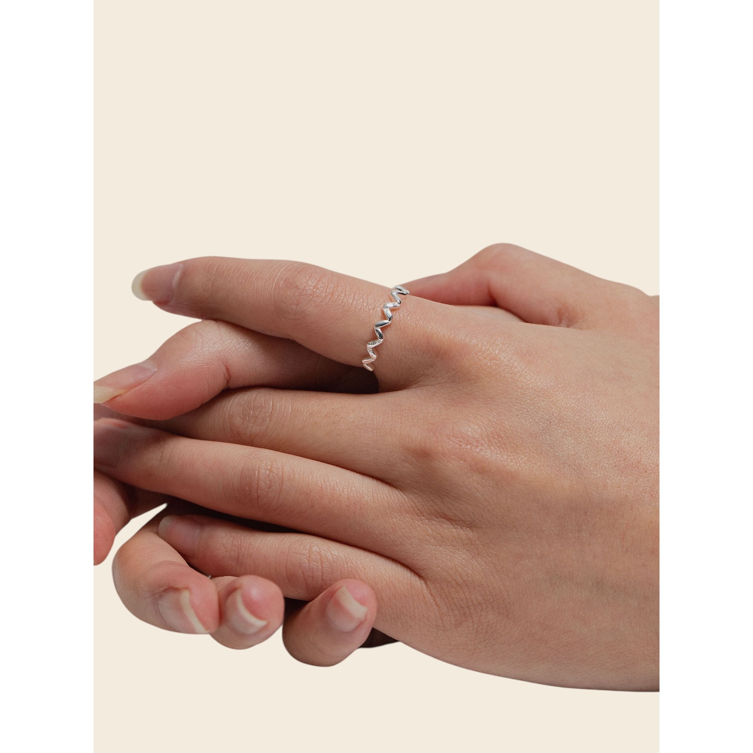 silver-tone Adjustable Wave Ring - alternate view 2