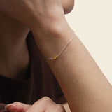 Silver Bracelet with gold bullet pendant