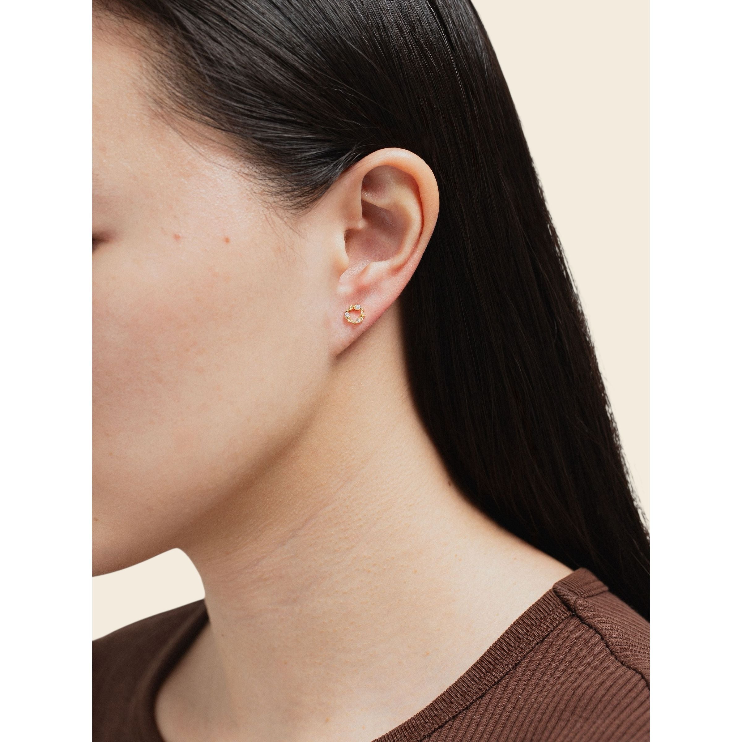 gold-tone Garland flower studs - alternate view 2