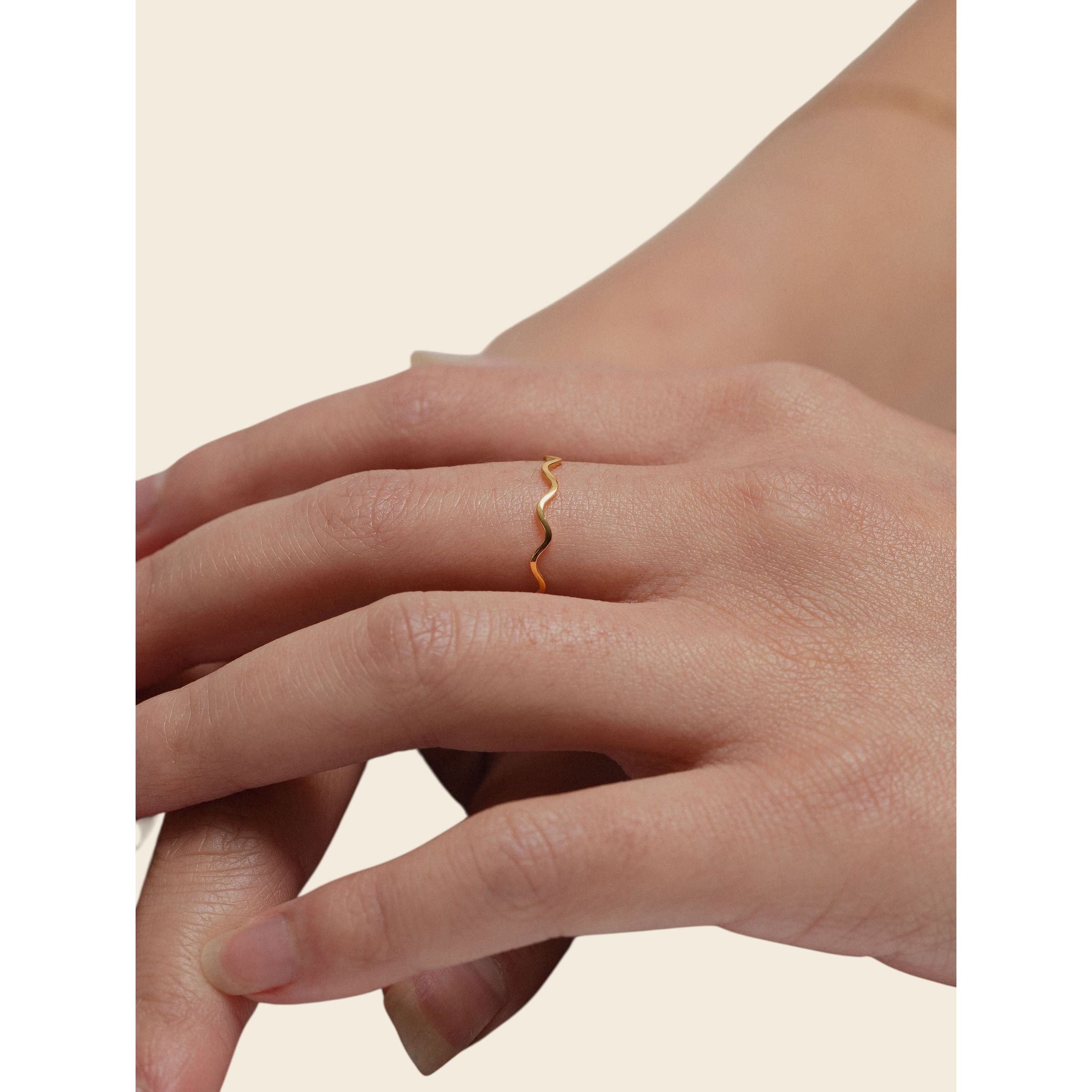 gold-tone and silver-tone Dainty Wave Ring - alternate view 2