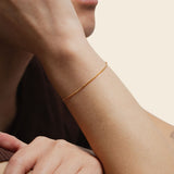 Gold Snake Smooth Chain Bracelet