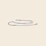 Silver Layered Beaded Chain& Smooth Chain