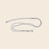 Silver Layered Beaded Chain& Smooth Chain
