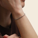 Silver Layered Beaded Chain& Smooth Chain
