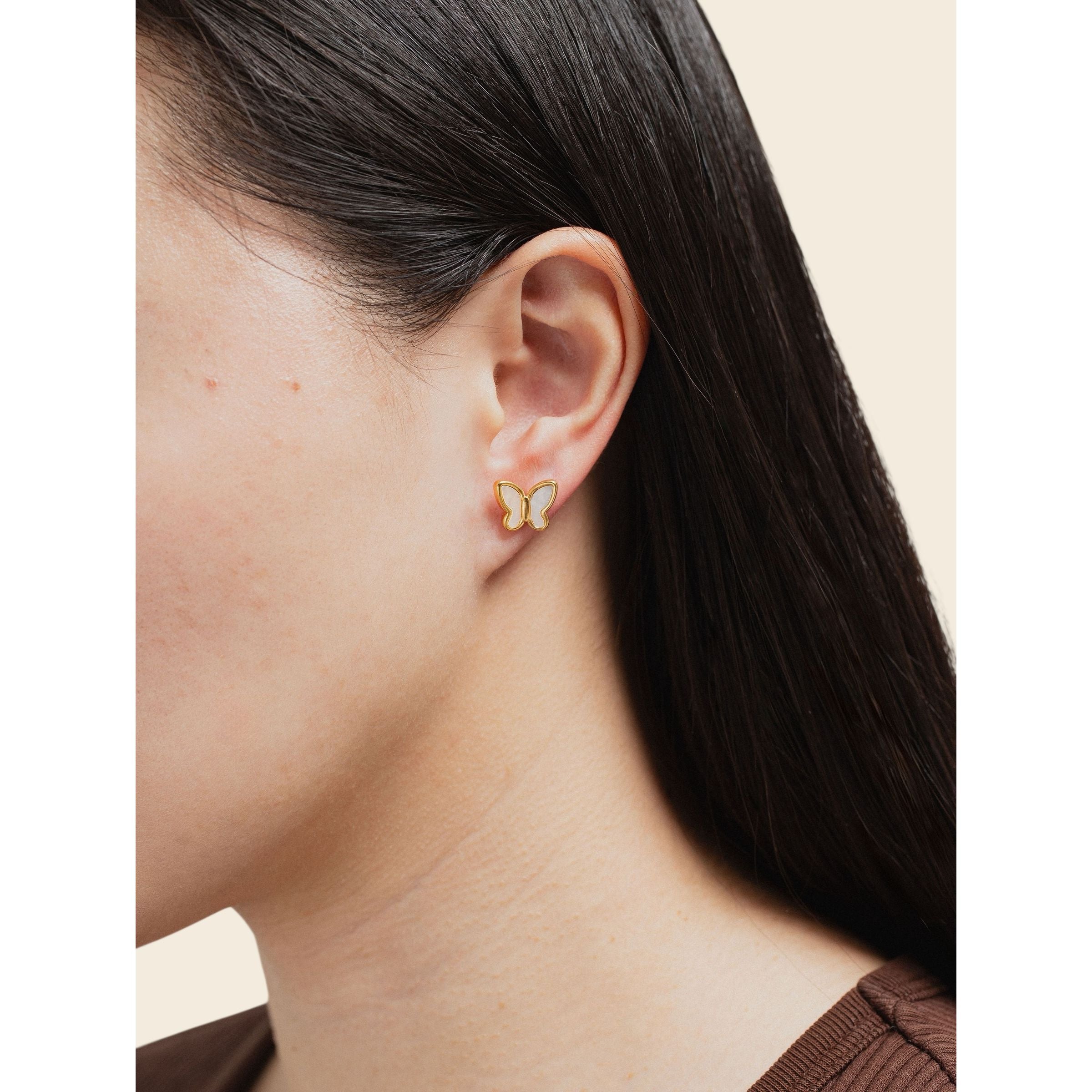 gold-tone Opal Butterfly Studs - alternate view 2