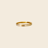 Mother of Pearl Band with a Diamond