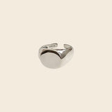 Silver Rounded Signet Open Ring