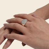 Silver Rounded Signet Open Ring