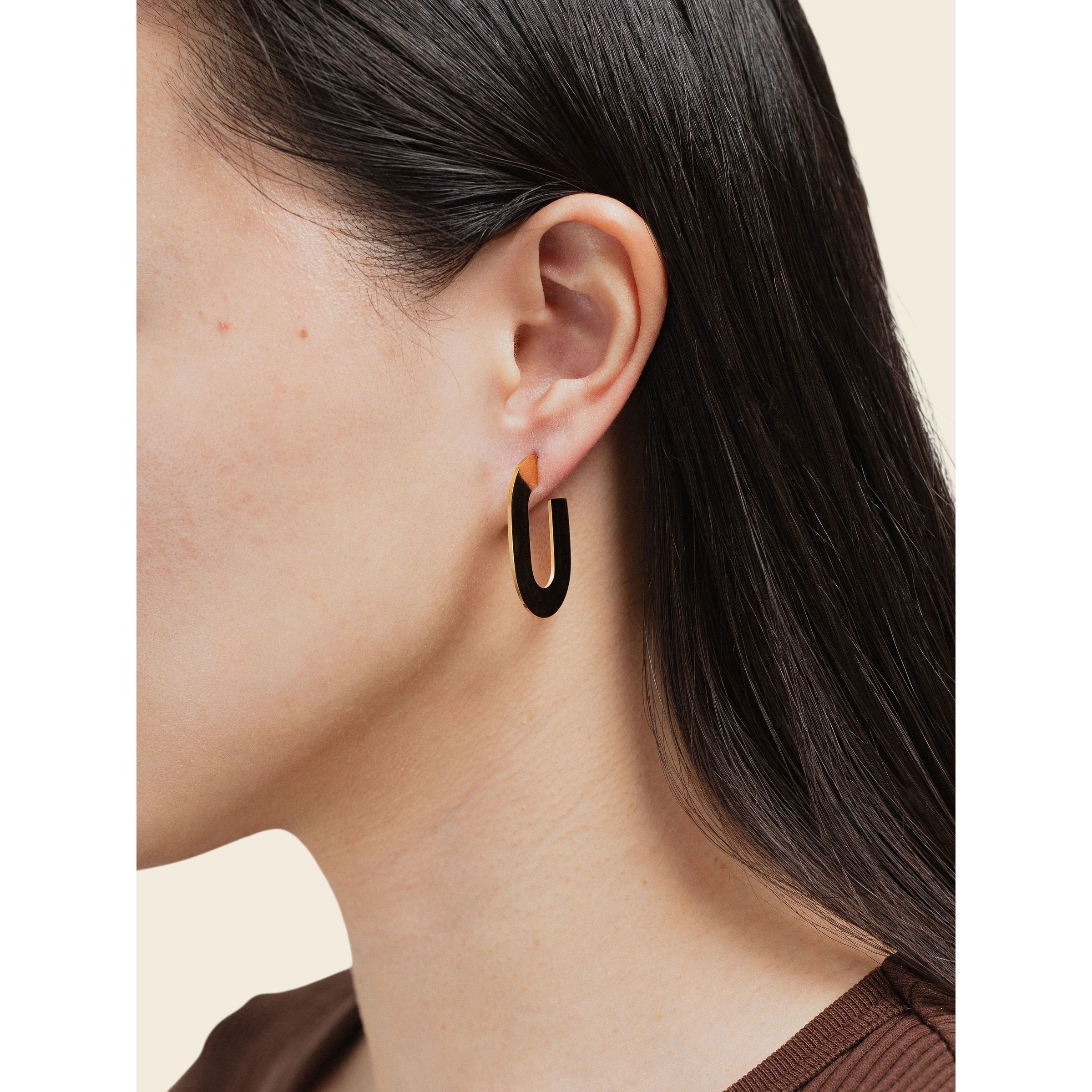 gold-tone Rectangular Thin Hoop - alternate view 2