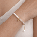 Gold Drop Pearl Bracelet