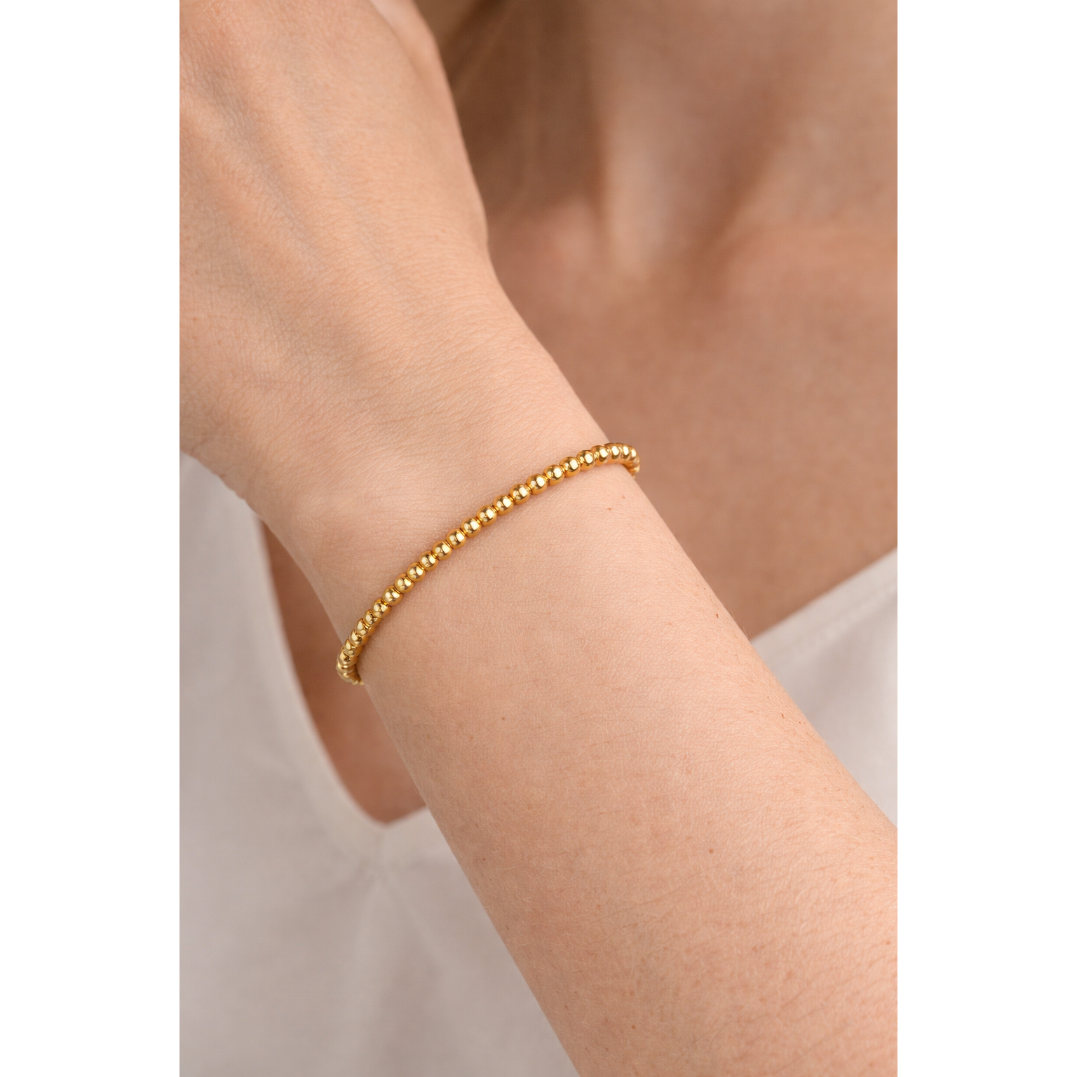 gold-tone Gold Beaded Bracelet - alternate view 2