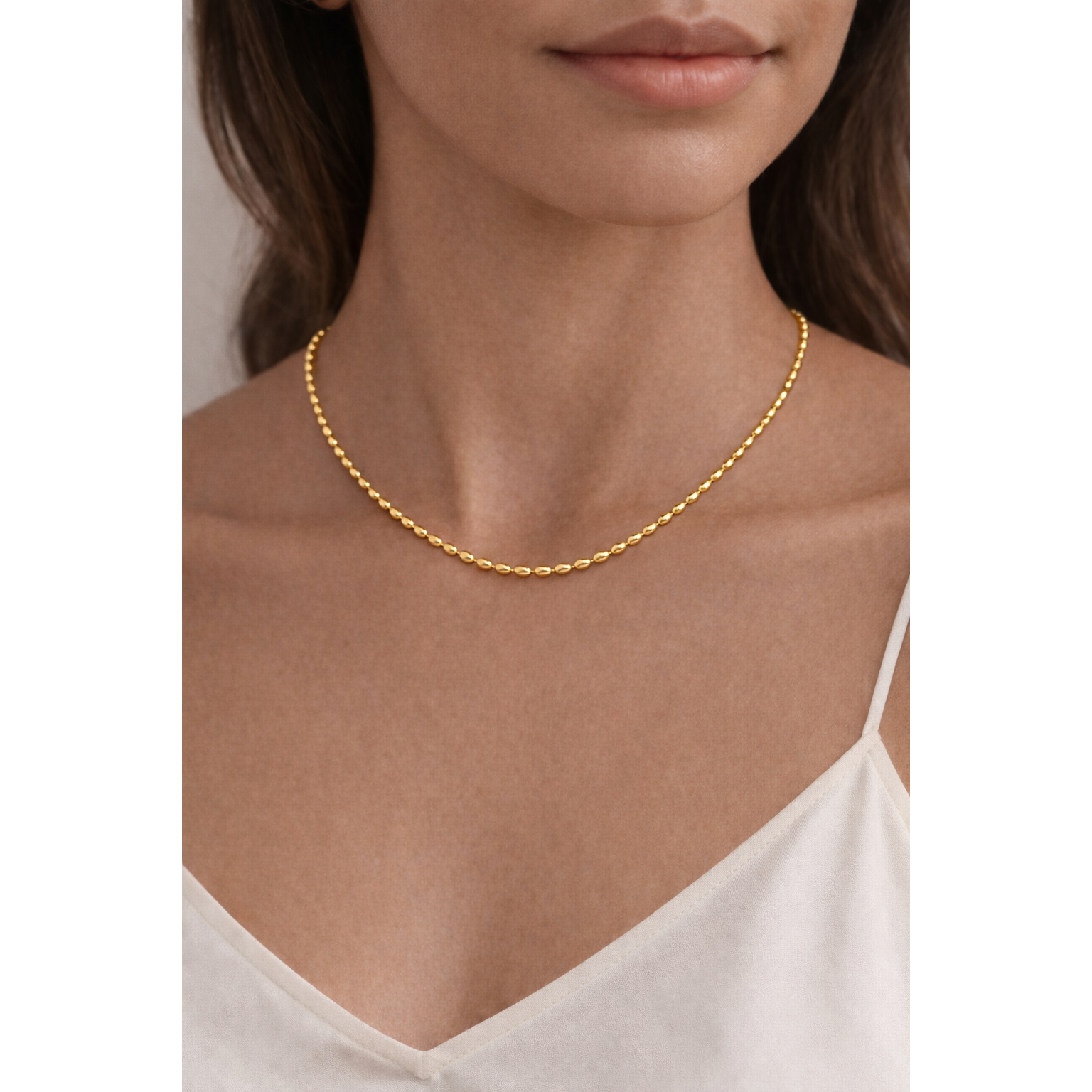gold-tone Gold Rice Bead Chain - alternate view 2