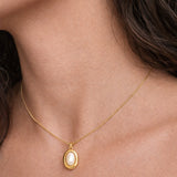 Oval Moonstone Pendant Necklace