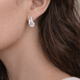 Sterling Silver Puffy Water Drop Earrings