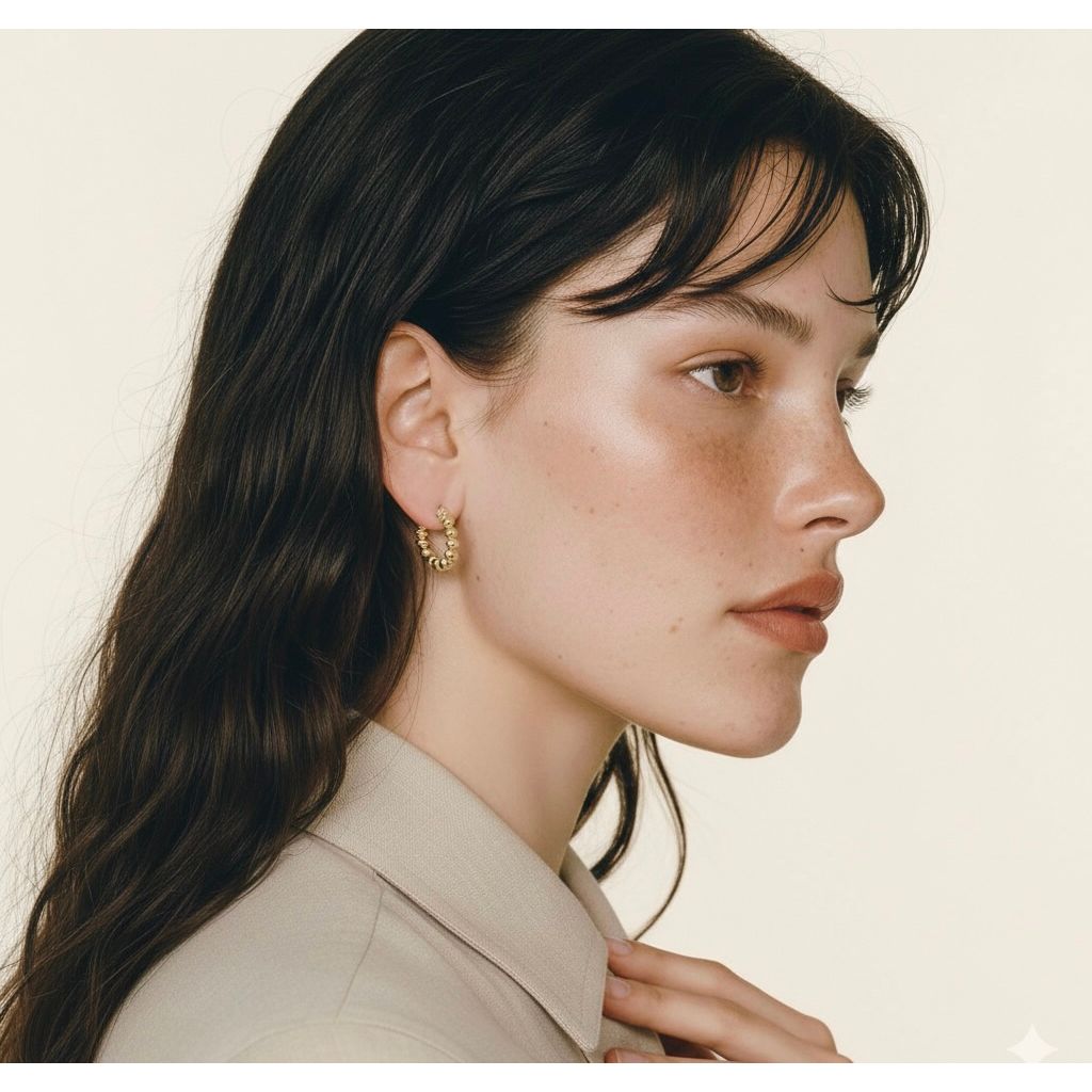 gold-tone Baby Bubble Hoops - alternate view 2