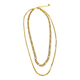 Layered Figaro Chain&Smooth Chain Necklace