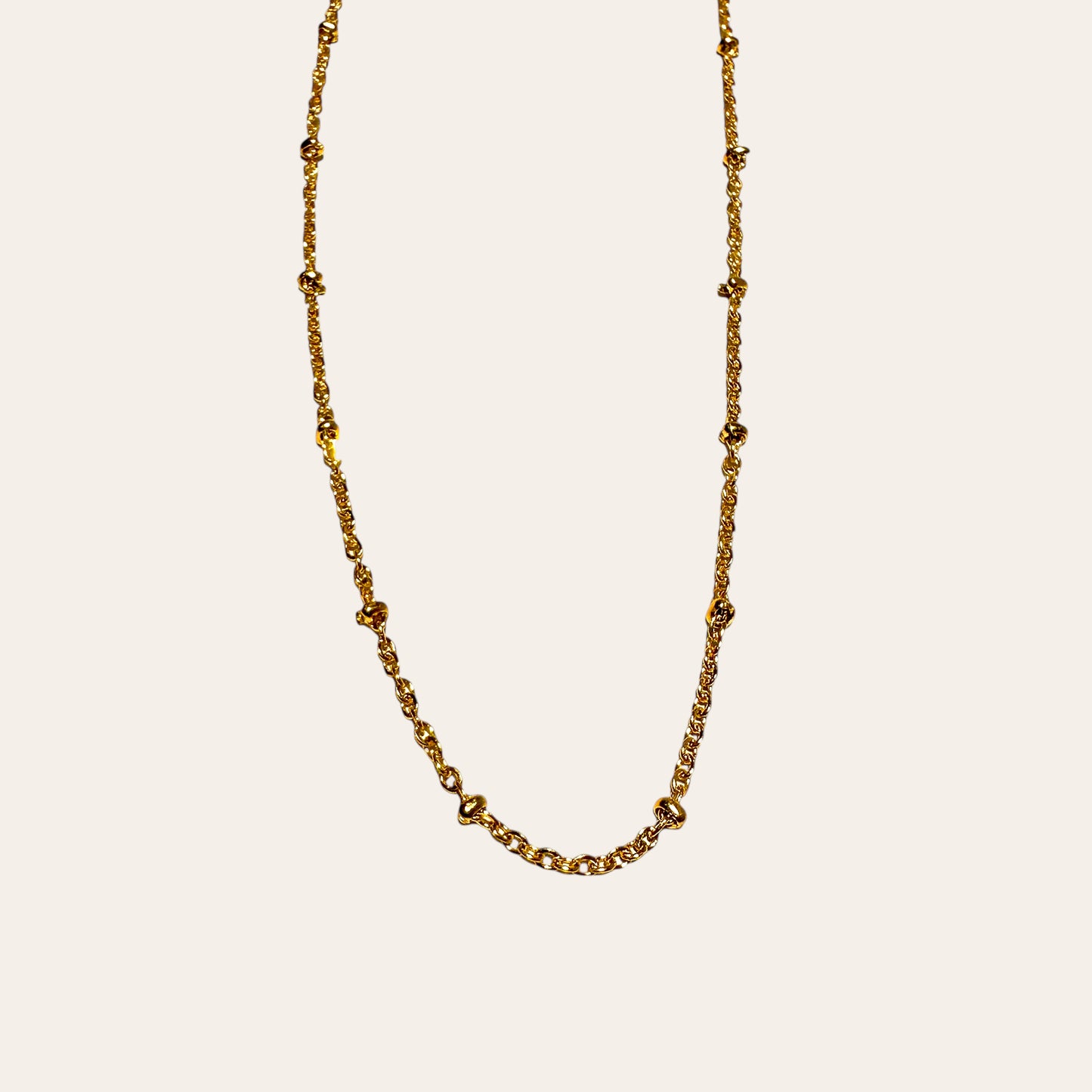 14k/18k Solo Beaded Chain  Necklace