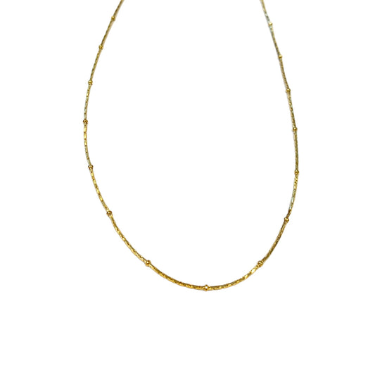 Gold Dotted Chain Necklace