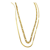 Layered Figaro Chain&Smooth Chain Necklace