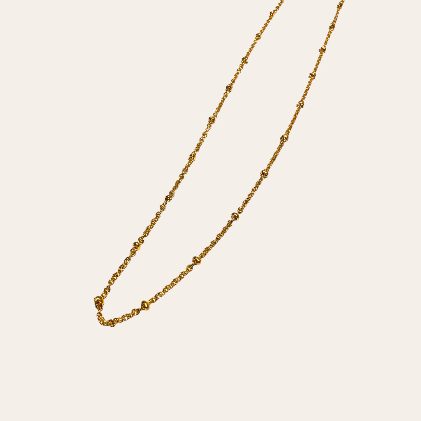 14k/18k Solo Beaded Chain  Necklace