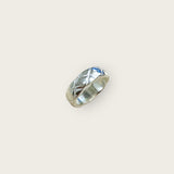 Thin Quilted Silver Ring