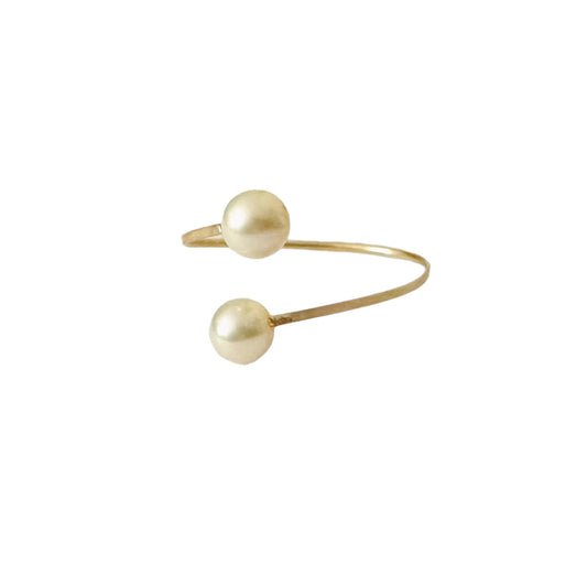 Duo Adjustable Pearl Ring