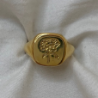 Peony Signet Ring