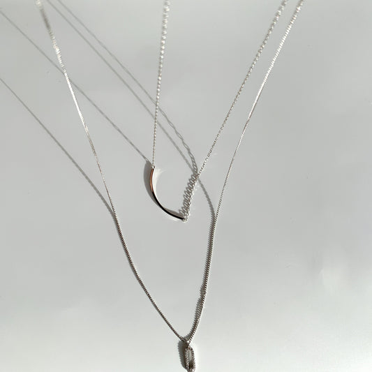 Dainty Layered Silver Necklaces Set