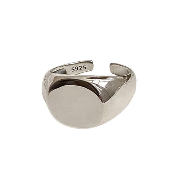 Silver Rounded Signet Ring