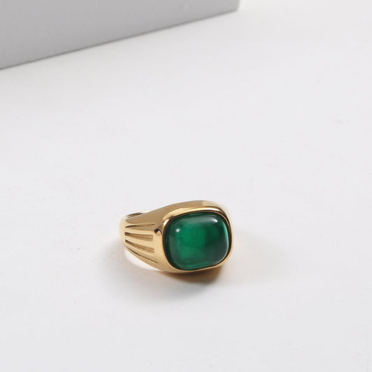 Emerald Green Chunky Ring