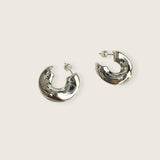 Chunky Twisty Silver Hoops