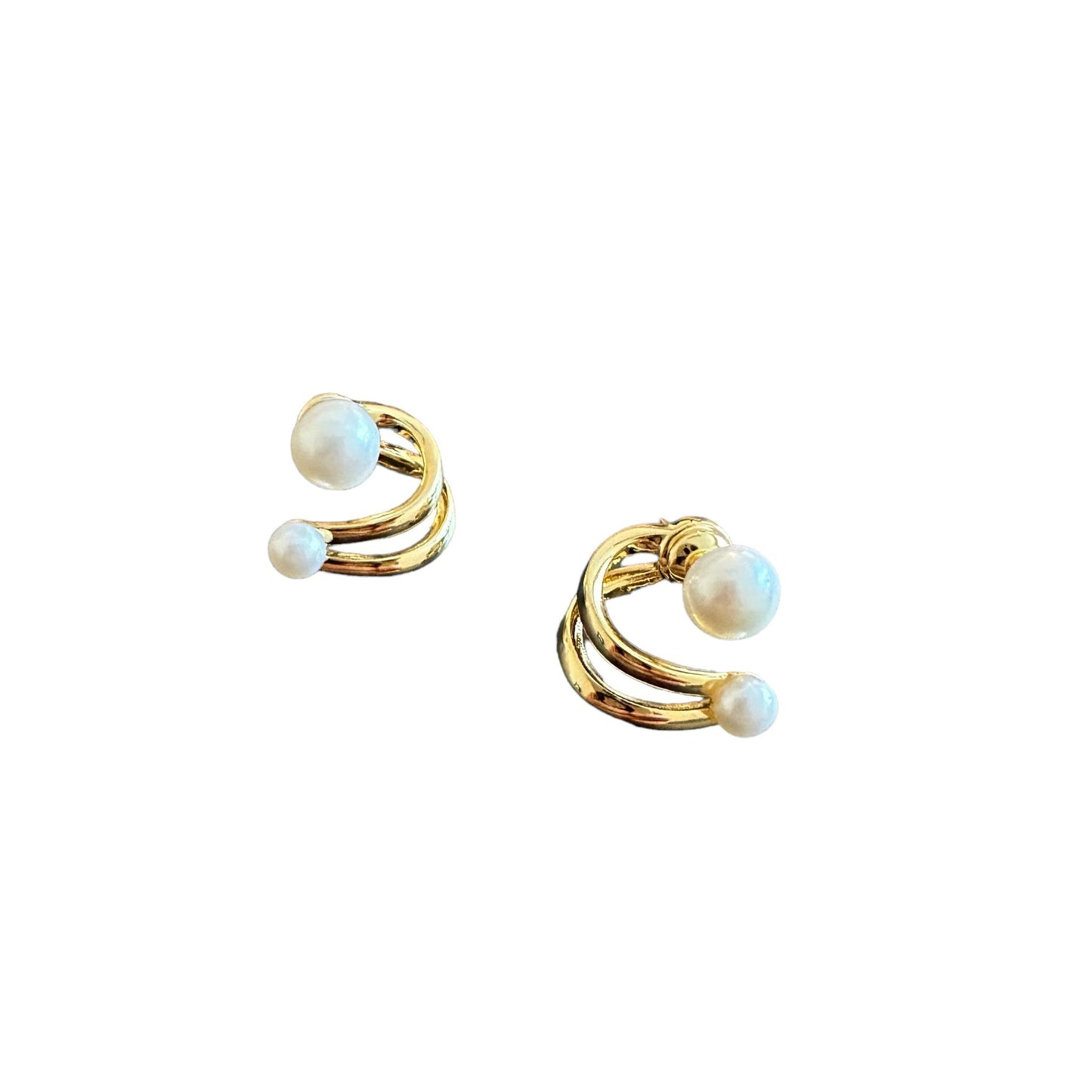 Layered Double Pearl Earrings