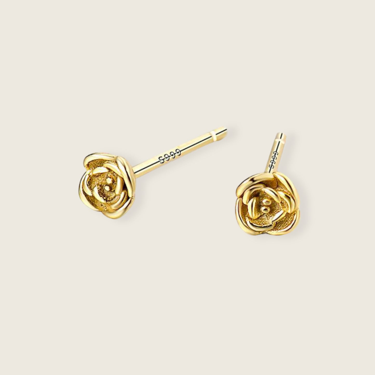 Gold Rose Studs