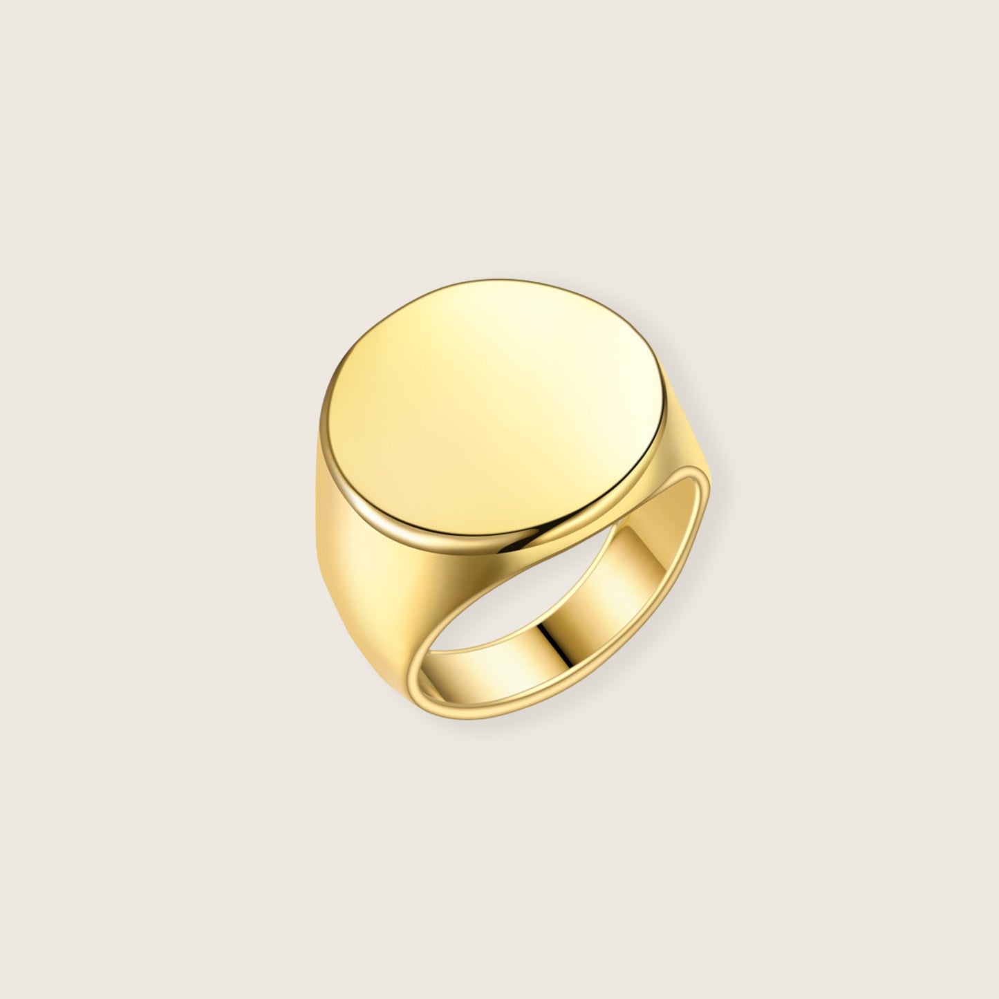 Gold Chunky Rounded Signet Ring