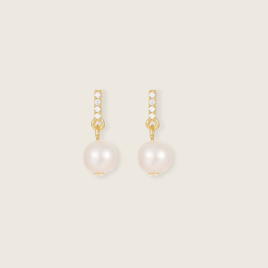 Bejeweled Pearl Drop Studs