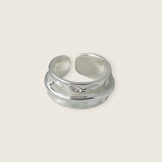 Chunky  Silver Ridge Ring